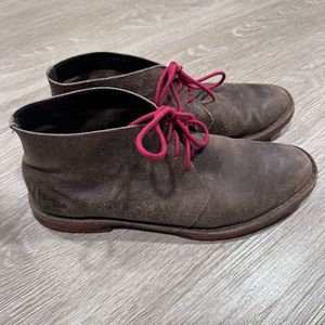 Cole Haan Chukka Boots Men's Size 9.5 M Brown Leather Red Mid Lace Casual